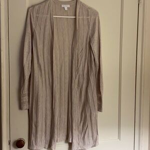 Charter Club beige long cardigan